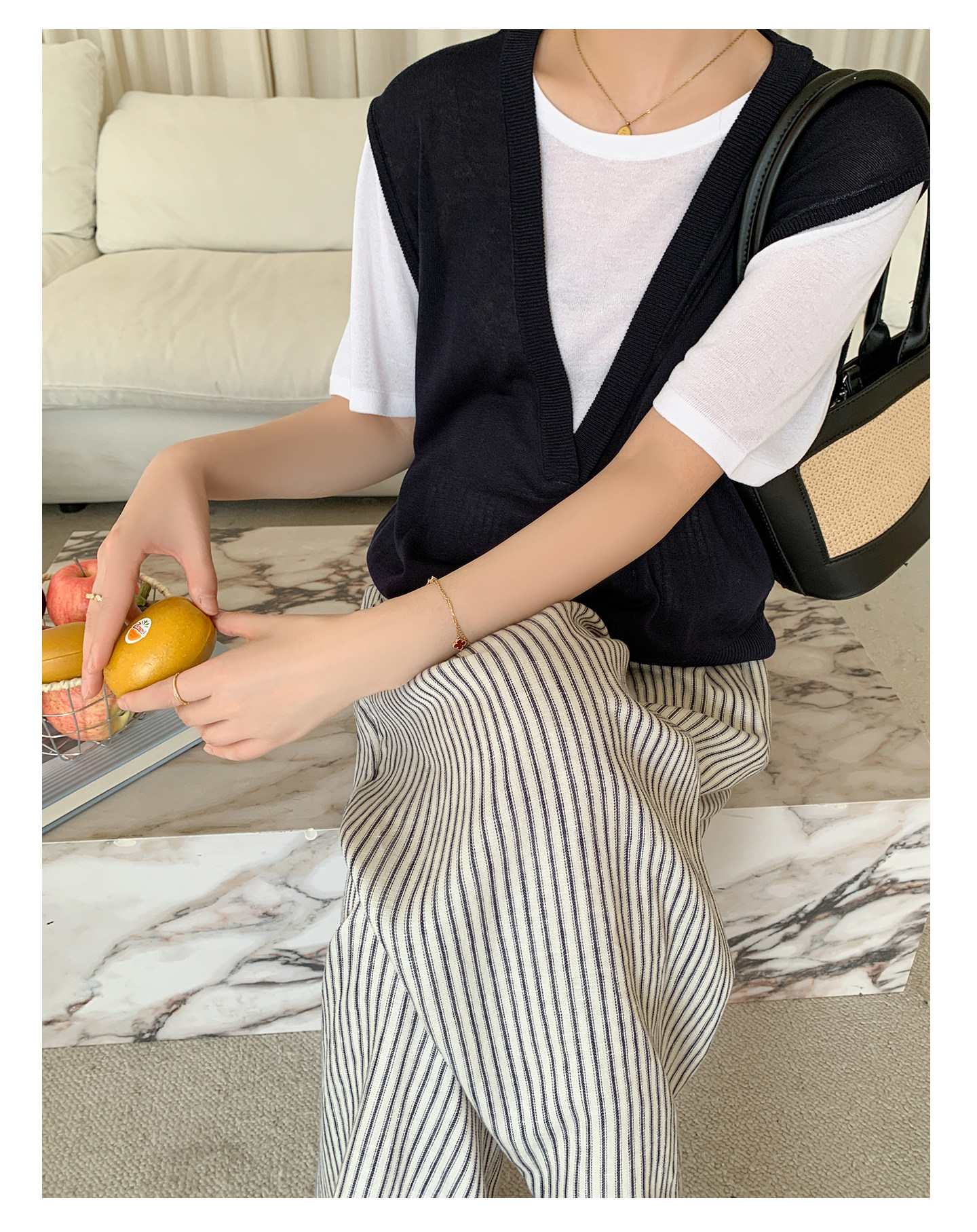 Zma Vertical Stripe Linen ● Maternity Pants Summer Thin Style 2026 Summer Collection Relaxed Loose Wide-Leg Pants Pregnancy Long Pants — 33