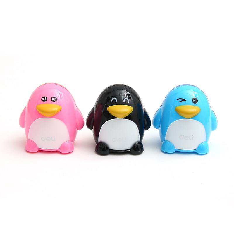 Powerful pencil sharpener 0563 0564 cartoon mini penguin hedgehog double hole pencil sharpener student pencil sharpener gift
