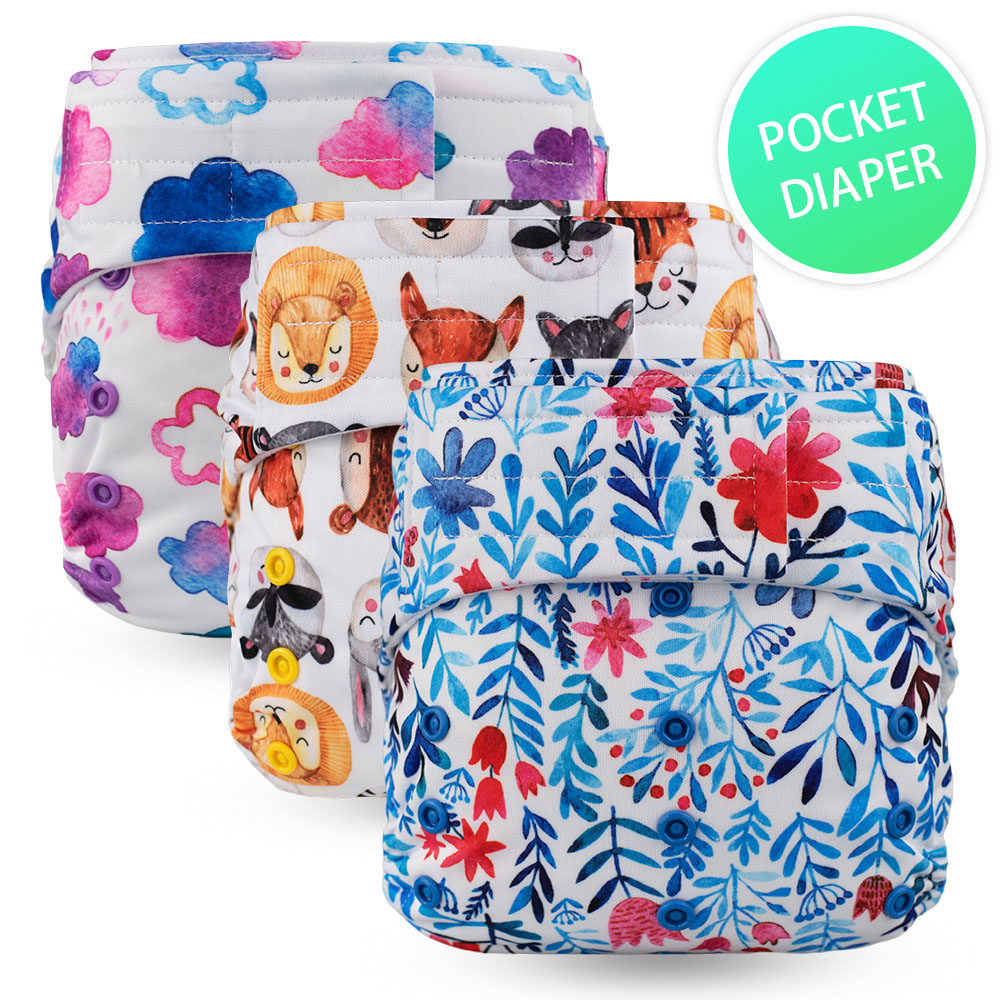 2021 new velcro environmental cloth diaper baby washable leak-proof diaper pocket male and female baby baby