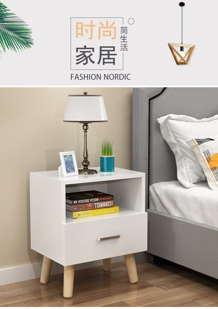 Tối giản hiện đại tủ đầu giường tủ lưu trữ đơn giản lưu trữ chân gỗ tủ phòng ngủ cạnh giường ngủ sáng tạo nội các tủ nhỏ - Buồng tủ cánh lùa