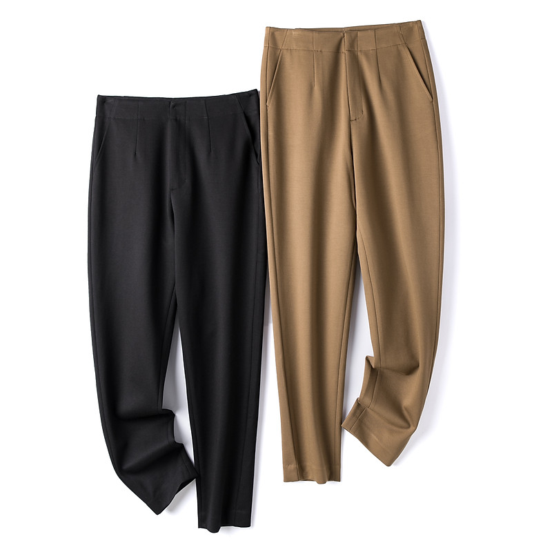 wesees early spring micro-bomb 100 lap commute 90% Western dress pants female casual pants minimalist trendy smoke pipe pants straight drum pants