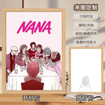 New NANA peripheral lighting painting ins style luminous photo frame ornaments creative bedside luminous decorative painting for girls