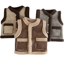 Yibei Childrens Vest Autumn and Winter Outing Clothing and Fleece Newborn Infants and Toddlers Winter Baby Clothing Jackets