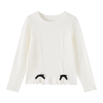 Ueki Childrens Clothing 5A antibacterial girls T-shirt 2024 new childrens clothing autumn medium and large childrens long-sleeved T-shirt tops