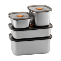 onlycook rectangular sealed fresh-keeping box food-grade stainless steel refrigerator special lunch box lunch box