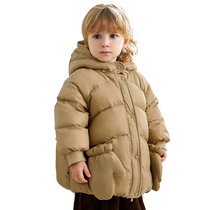 Manxi baby down jacket winter plus velvet thickened duck down men and women baby gloves warm childrens tops and jackets