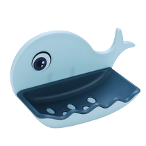 Bethes Whale Soap Dish No-punch bathroom double-deck drain soap rack bathroom wall-mounted soap dish 4 pieces