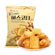 韩国进口零食乐天蒜香烤面包片70g酥性饼干烤馍片非油炸膨化食品