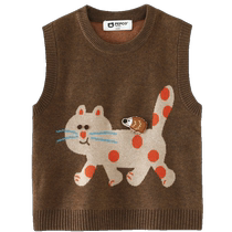 Piggy Banner Childrens Clothing 2024 Autumn Clothing New Childrens Sweater Vest Childrens Boys Sweater Baby Toddler Autumn