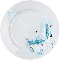 Jingdezhen Ceramics Chinese-style blue and white porcelain 8-inch plate tableware set household simple soup plate dinner plate combination