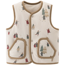 Quirky Bear Baby Padded Vest Winter Warm Cardigan Jacket Infant and Toddler Thickened Cute Vest Vest Antibacterial