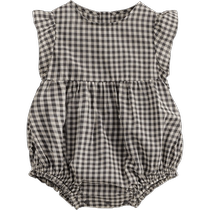 (Lu Fu) Mark Jenny 2024 new summer girls plaid small flying sleeve jumpsuit