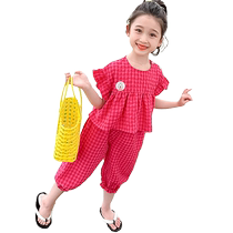 Yuyingfang Girls Pitaya Plaid Suit Summer 2024 New Childrens Korean Style Baby Summer Clothes