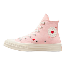 CONVERSE Converse 1970S new womens shoes heart-shaped pattern Valentines Day casual high-top canvas shoes A09113C