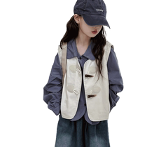 Yuyingfang Girls Vest Spring and Autumn 2024 Childrens Waistcoat Tops Autumn Clothes for Girls and Old Children New Chinese Style National Style Suit
