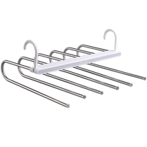 Yiko foldable trouser rack multi-functional multi-layer trouser hanger household seamless trouser clip wardrobe storage artifact