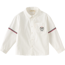 David Bella Childrens Cotton Shirt 2024 New Spring Boys College Style Shirt Medium and Big Childrens Top