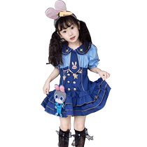 Yuyingfang Girls Summer Dress Childrens Summer Cake Dress Girl Judy Rabbit Officer Princess Dress