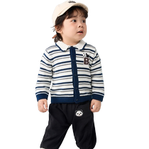(Same style in the mall) Balabala baby sweater boys knitted cardigan 2024 new autumn clothing fashionable and energetic