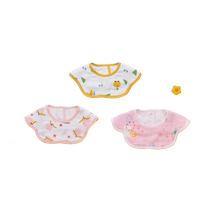 All-cotton era baby drool bag baby gauze petal drool napkin eating absorbent spitting bib 3 pack
