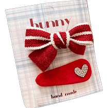 Child Hair Accessories Hairpin Girl Hairpin Haircut Head Accessories Baby Red New Year Girl Butterfly Knot Baby Chinese Wind