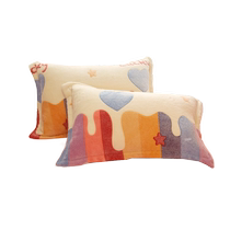 Dewey Kraft Winter Milk Velvet Pillowcases Pair of Thickened Snowflake Coral Velvet Pillowcases Single 48x74 Pillow Core