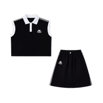 Kappa Kids Kappa girls suit summer sports and leisure childrens clothing two-piece set with sleeves childrens T-shirt short skirt