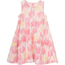 Beibei Yi Summer Dress Western Style Childrens Pure Cotton Princess Dress 2024 New Girls Summer Thin Skirt