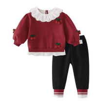 (New products for autumn and winter 2024) Girls suits childrens fashionable sweatshirts two-piece sets childrens warm baby girl autumn clothes