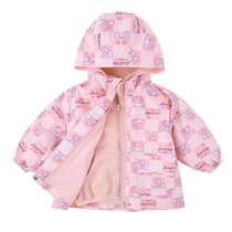 jellybaby three-in-one jacket for girls autumn and winter baby plus velvet outdoor three-proof two-piece childrens jacket