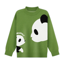 Zuoxi childrens clothing boys sweaters knitted sweaters childrens autumn clothing 2024 new panda pullover autumn boys tops