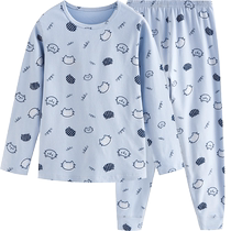 euv childrens underwear set pure cotton boys and girls autumn clothes and long pants medium and large childrens cotton sweaters spring and autumn clothing