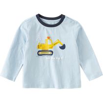 David Bella childrens long-sleeved T-shirt 2024 autumn boys new pure cotton bottoming shirt baby boys top childrens clothing