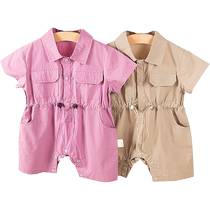 Yibeitong Korean style fashionable baby clothes summer short-sleeved overalls jumpsuits for men and women baby summer casual outing clothes