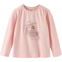 David Bella childrens long-sleeved T-shirt 2024 girls new pure cotton bottoming shirt for large childrens fashionable autumn tops