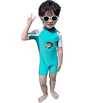 Yuyingfang Boys One-piece Swimsuit Summer Summer Baby Boy Baby Quick-Drying Childrens Short-Sleeved Summer Swimsuit