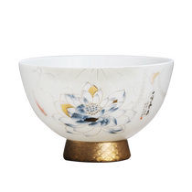 Sus Ceramics Kung Fu Tea Cup Gao Xuan Hand Painted Ceramic Flowers and Plants Bell Cup Thin Body Porcelain Master Cup Wonderful Color and Joy