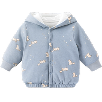 Guiqi Bear infant and toddler quilted jacket autumn and winter warm tops for men and women hooded outer wear winter cotton clothes