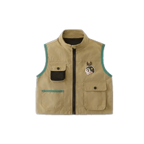 Qiqi Xiong boys and girls workwear vest children 2024 spring outer vest baby mountain series new vest trend