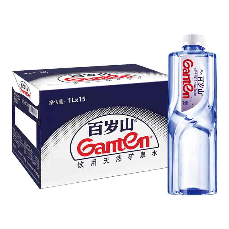 百岁山天然矿泉水1L*15瓶一箱 饮用水大瓶家用 含偏硅酸天然健康