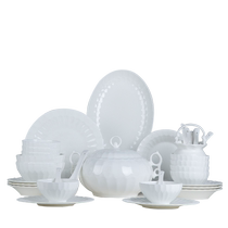 Underglaze color bowl and plate set household European light luxury Jingdezhen high-end ceramic tableware set housewarming bowl and plate set