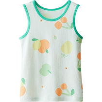 Red bean childrens pure cotton mesh vest boys and girls spring and summer new sleeveless top baby base underwear light and thin