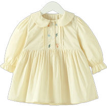 (2023 Autumn New Product) Qiqi Xiong Girls Dress Baby Cotton Princess Dress Childrens Doll Collar Skirt