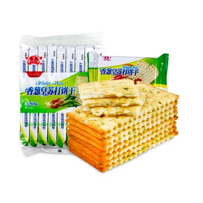 消灭猫超卡！半球香葱味皇苏打饼干445g