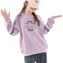 Girls sweatshirts 24 spring and autumn new childrens tops bottoming shirts big childrens college style sports casual childrens clothing