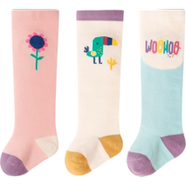 () Xuwei baby socks spring and autumn pure cotton over-the-knee high socks newborn baby loose stockings