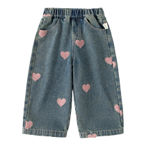 INSbobo girls autumn clothing childrens pants autumn baby girl jeans fashionable little girls childrens clothing autumn trend