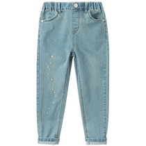 () David Bella Girls Jeans Spring 2024 New Medium and Large Childrens Trousers Childrens Spring Pants
