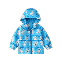 Qi Qi Xiong boys jackets baby windbreaker girls Dupont three-proof baby hooded tops childrens jackets spring and autumn