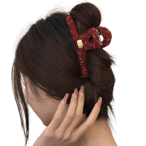 Spring Festival New Year Autumn and Winter Plush Clip Shark Clip Korean Internet Celebrity Simple Hair Accessories Clip Headgear on the Back of the Head